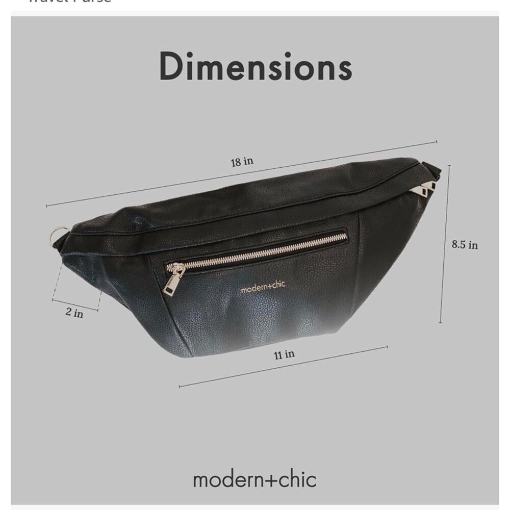 Modern+Chic Women’s Presley Oversized Crossbody Sling Bag Travel Purse black - Picture 4 of 12